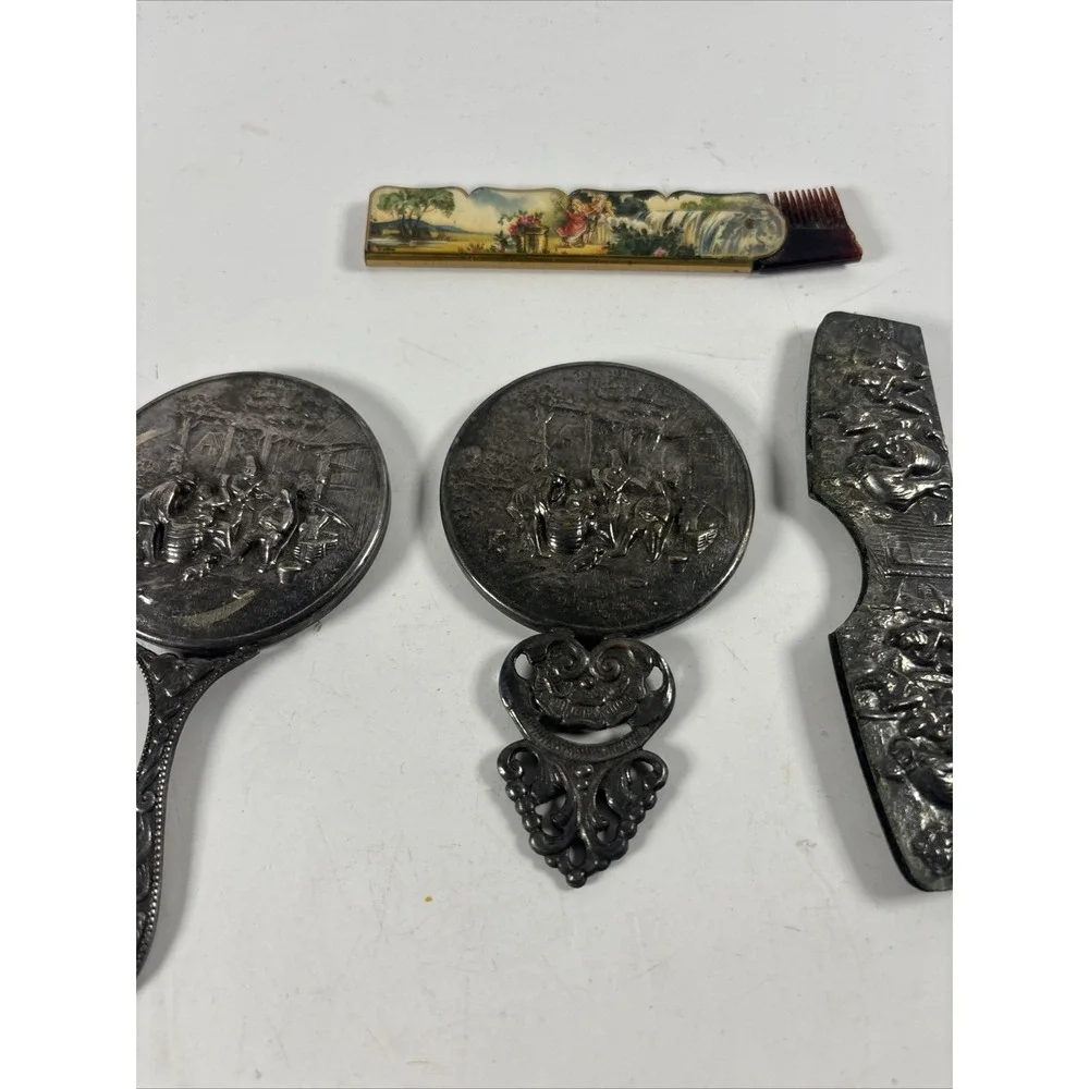 Vintage Desk Vanity Lot Magnifying Glasses Letter Opener Pocket Mirror
